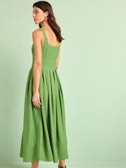 Green Pleated Midi Dress - Image 3 of 5