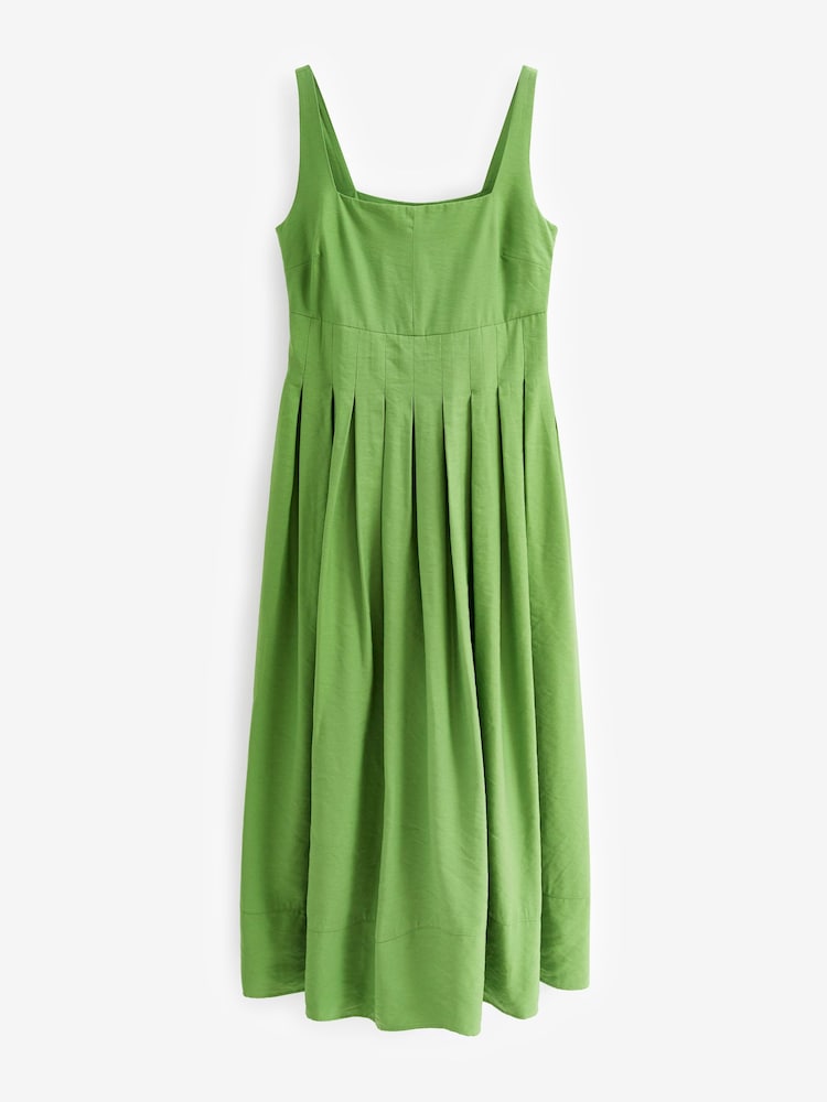 Green Pleated Midi Dress - Image 5 of 5