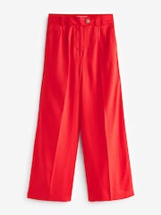 Red Linen Blend Wide Leg Trousers - Image 4 of 4