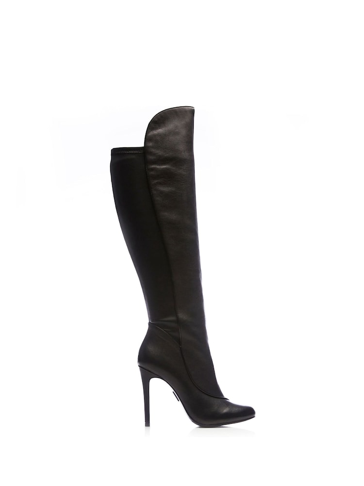 Moda In Pelle Savi Piping Detail Over The Knee Long Suede Boots - Image 1 of 5