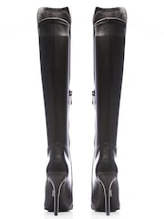 Moda In Pelle Savi Piping Detail Over The Knee Long Suede Boots - Image 4 of 5