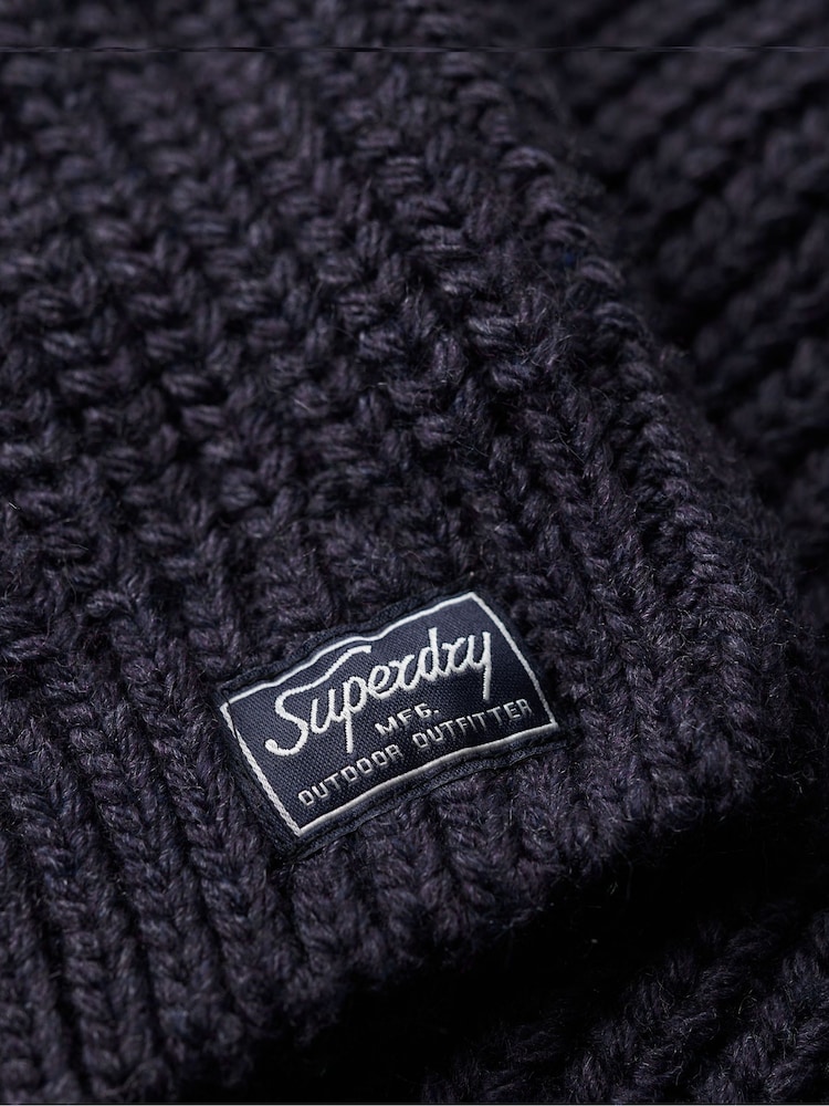Blau - Superdry Legerer Strickpullover mit Rollkragen und Ziernähten - Bild 7 von 7 Blau - Superdry Legerer Strickpullover mit Rollkragen und Ziernähten - Bild 7 von 7