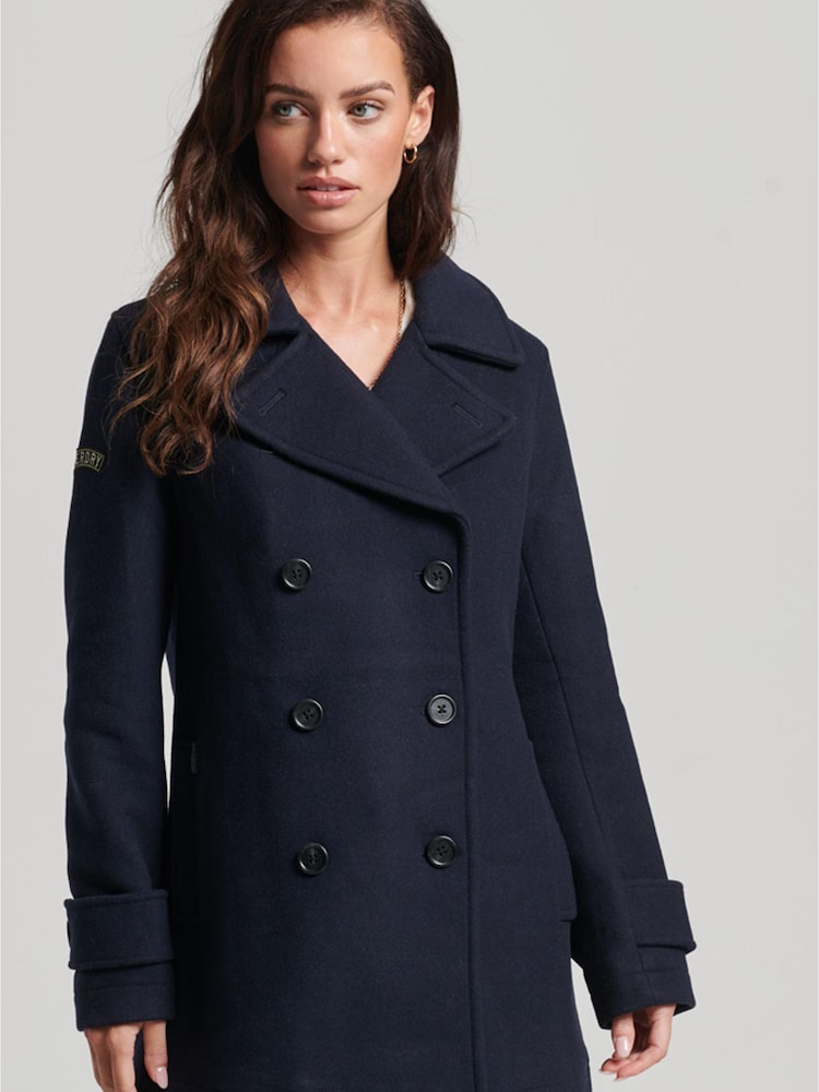 Superdry Zweireihige Cabanjacke aus Wolle - Bild 1 von 6