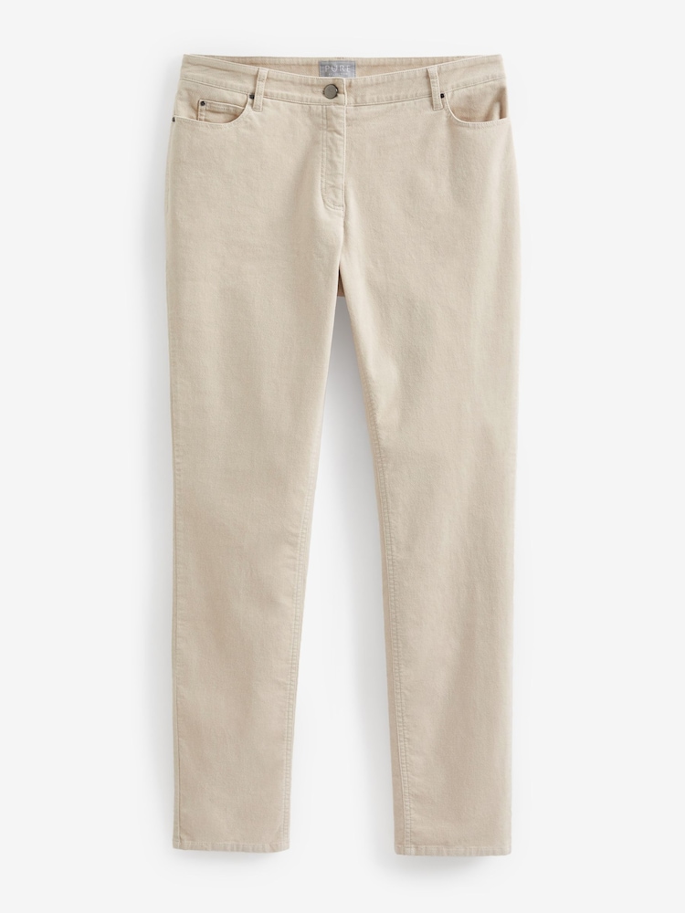 Pure Collection Cream Washed Velvet Jeans - Image 3 of 3 Pure Collection Cream Washed Velvet Jeans - Image 3 of 3
