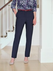 Pure Collection Blue New Wool Slim Leg Trousers - Image 1 of 3