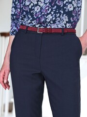 Pure Collection Blue New Wool Slim Leg Trousers - Image 2 of 3