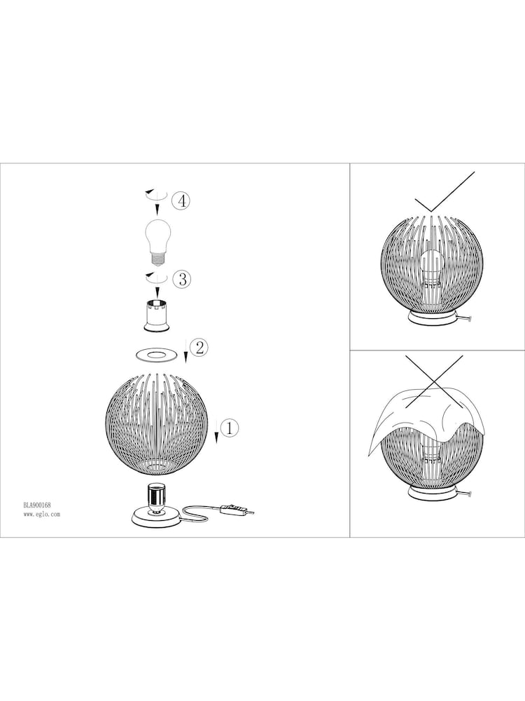 Eglo Gold Venezuela Spherical Table Lamp - Image 5 of 5 Eglo Gold Venezuela Spherical Table Lamp - Image 5 of 5