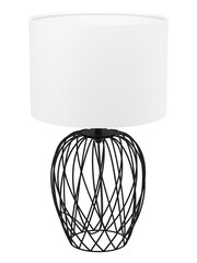 Eglo Black Nimlet Table Lamp Wire Base with White Fabric Shade - Image 2 of 3