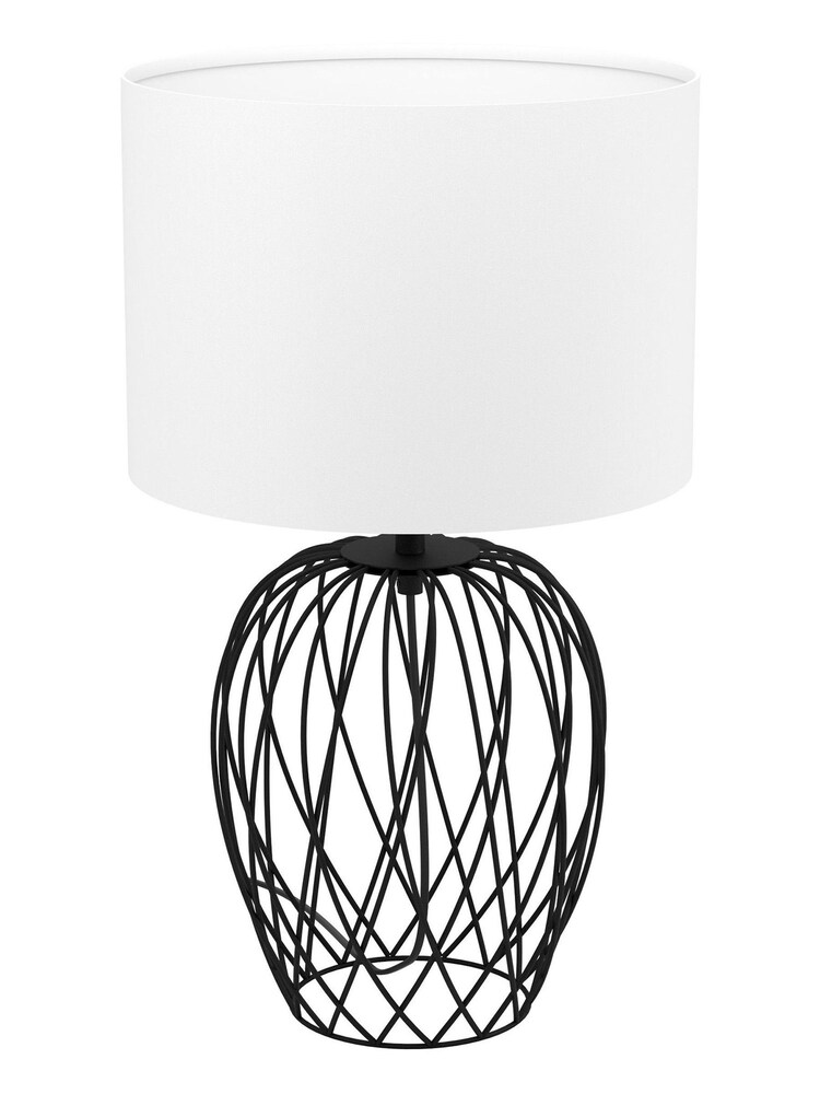 Eglo Black Nimlet Table Lamp Wire Base with White Fabric Shade - Image 2 of 3