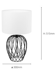 Eglo Black Nimlet Table Lamp Wire Base with White Fabric Shade - Image 3 of 3