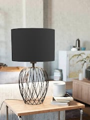 Eglo Black Nimlet Table Lamp Wire Base with Black Fabric Shade - Image 1 of 4