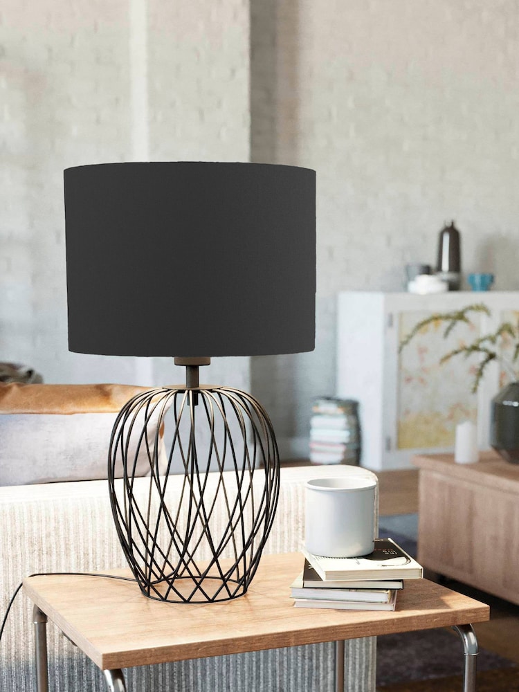 Eglo Black Nimlet Table Lamp Wire Base with Black Fabric Shade - Image 1 of 4
