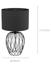 Eglo Black Nimlet Table Lamp Wire Base with Black Fabric Shade - Image 3 of 4