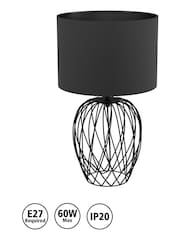 Eglo Black Nimlet Table Lamp Wire Base with Black Fabric Shade - Image 4 of 4