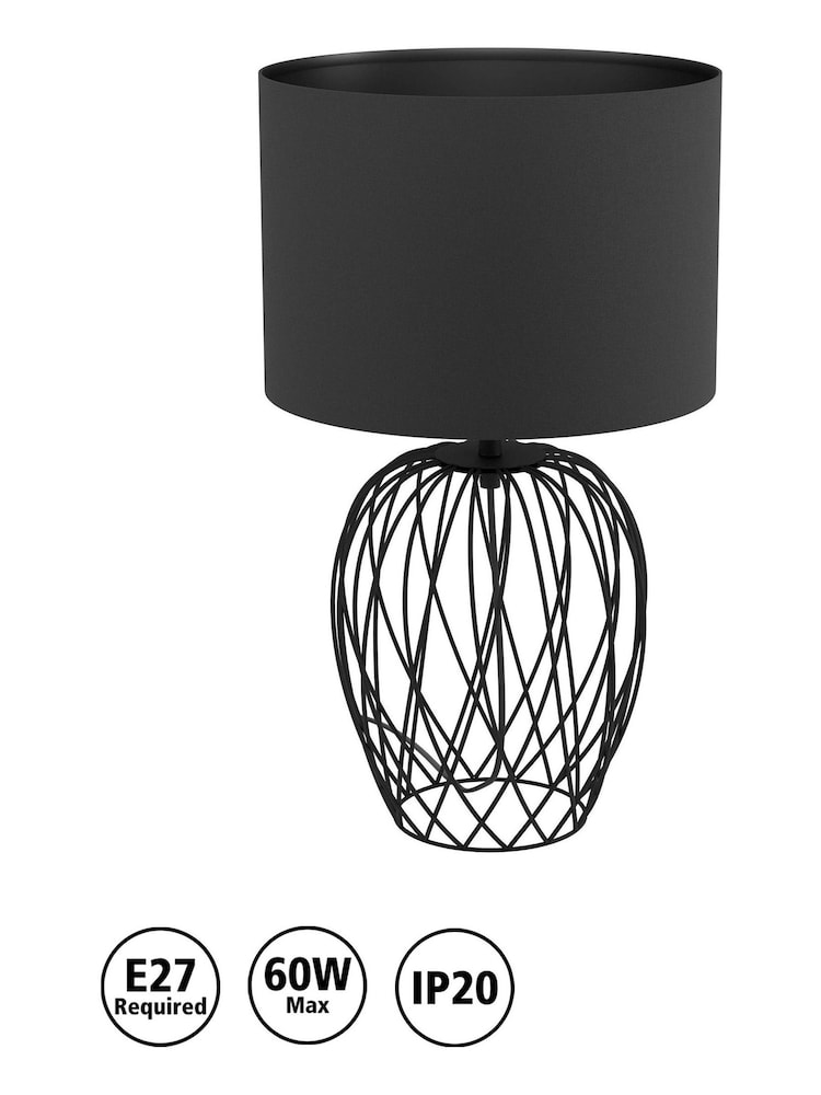 Eglo Black Nimlet Table Lamp Wire Base with Black Fabric Shade - Image 4 of 4