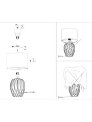 Eglo Black Nimlet Table Lamp Wire Base with Black Fabric Shade - Image 5 of 5