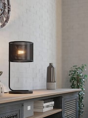 Eglo Black Manby Mesh Drum Table Lamp - Image 1 of 3
