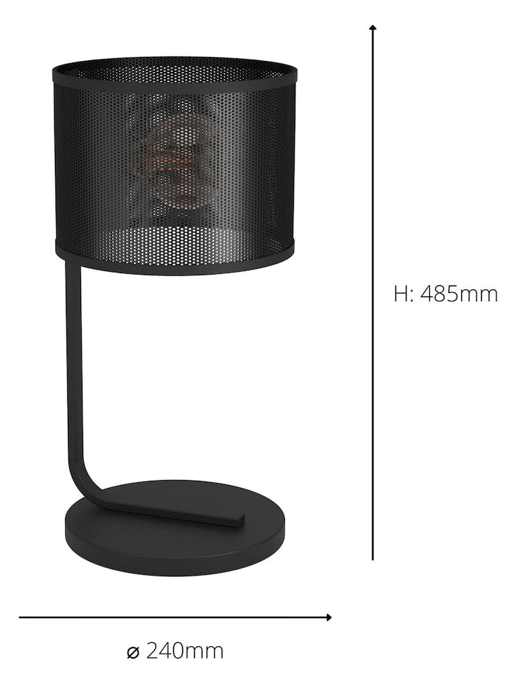 Eglo Black Manby Mesh Drum Table Lamp - Image 3 of 3