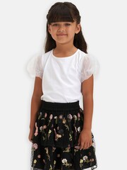 Angel & Rocket Delilah Mesh Puffball Sleeve Top - Image 1 of 5