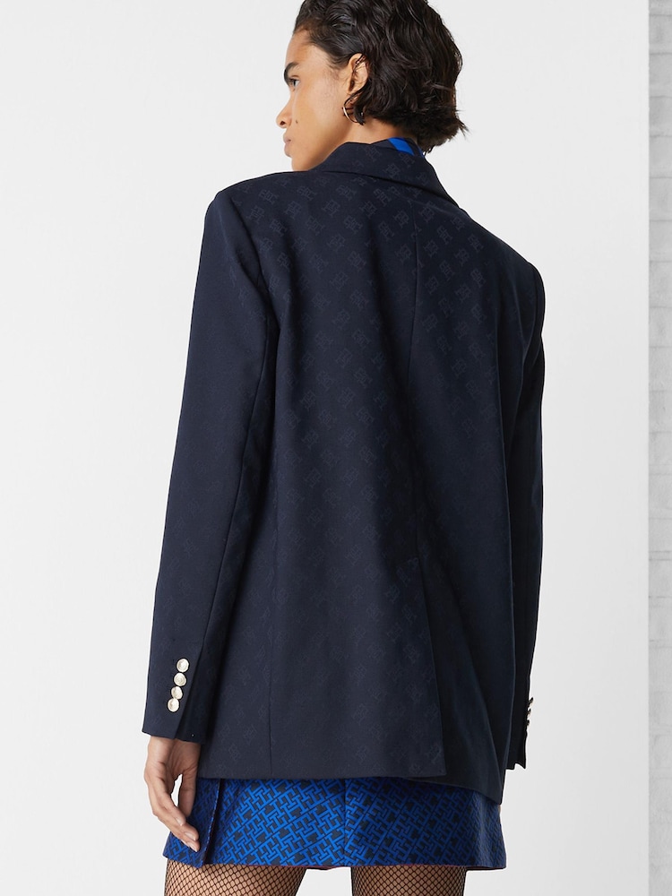 Tommy Hilfiger Blue Monogram Jacquard Blazer - Image 1 of 3