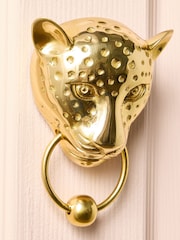 Oliver Bonas Gold Cheetah Metal Door Knocker - Image 3 of 4