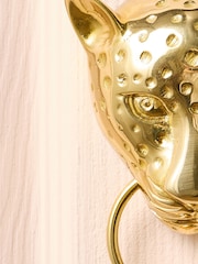 Oliver Bonas Gold Cheetah Metal Door Knocker - Image 4 of 4