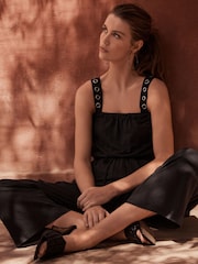 Charcoal Grey Cargo Sleeveless Drawstring Waist Jumpsuit - Image 3 of 5