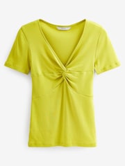 Lime Green Short Sleeve Twist Front T-Shirt - Image 5 of 5