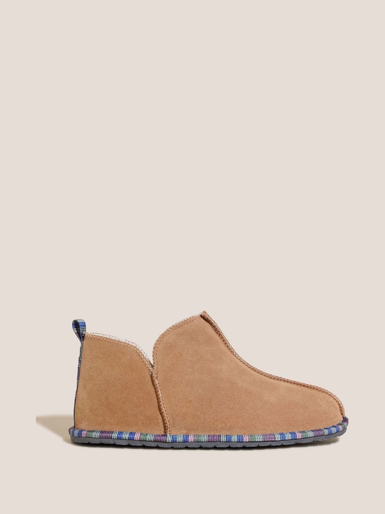 White Stuff Theo Suede Low Bootie Brown Slippers - Image 1 of 4