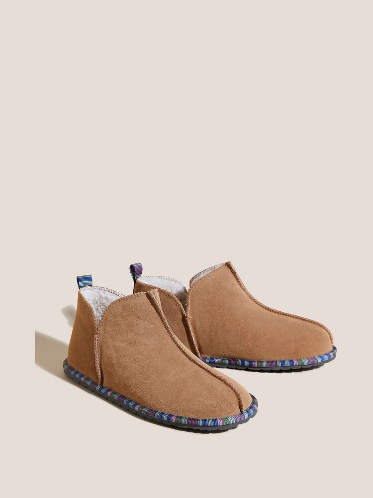 White Stuff Theo Suede Low Bootie Brown Slippers - Image 2 of 4