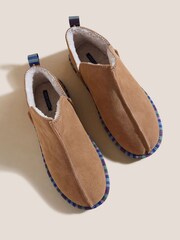 White Stuff Theo Suede Low Bootie Brown Slippers - Image 3 of 4