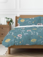 Copenhagen Home Teal Blue Olia Duvet Cover and Pillowcase Set - Image 2 of 2