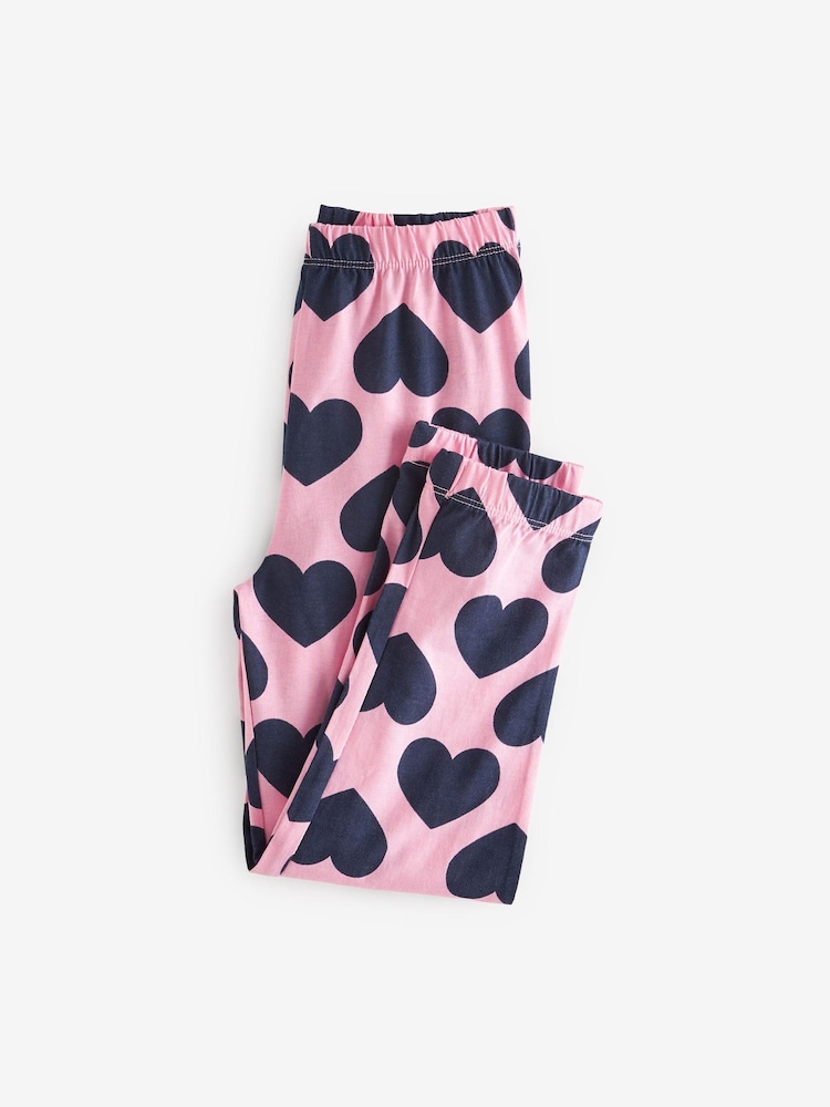 Navy/Pink Daisy Heart Pyjamas 2 Packs (3-16yrs) - Image 10 of 10