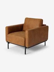 MADE.COM Tan Jarrod Leather Accent Chair - Image 2 of 3