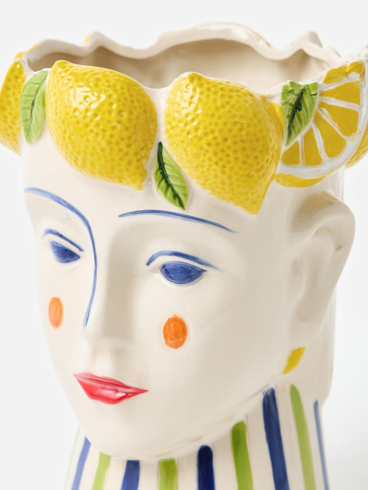 Oliver Bonas Multi Lola Ceramic Face Vase - Image 2 of 4 Oliver Bonas Multi Lola Ceramic Face Vase - Image 2 of 4