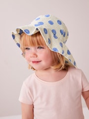 White/Blue Low Back Bucket Hat (3mths-10yrs) - Image 1 of 6