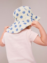 White/Blue Low Back Bucket Hat (3mths-10yrs) - Image 3 of 6