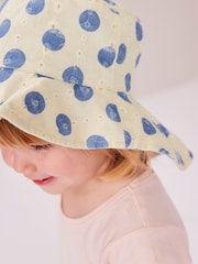 White/Blue Low Back Bucket Hat (3mths-10yrs) - Image 4 of 6