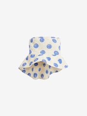 White/Blue Low Back Bucket Hat (3mths-10yrs) - Image 6 of 6