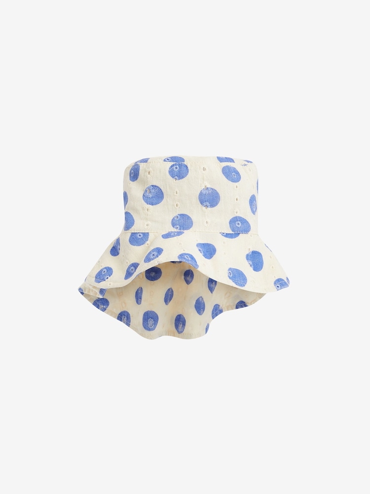 White/Blue Low Back Bucket Hat (3mths-10yrs) - Image 6 of 6
