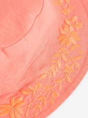 Orange Embroidered Low Back Bucket Hat (3mths-10yrs) - Image 5 of 5