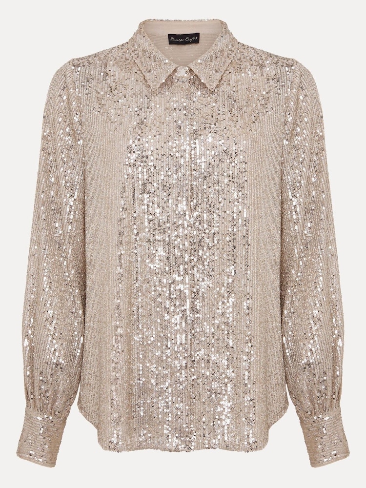 Phase Eight Cream Medora Sequin Shirt - Image 6 of 6