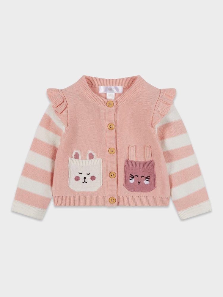 M&Co Pink Bunny Pocket Cardigan - Image 1 of 3