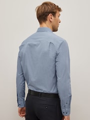 Blue/Black Gingham Regular Fit Trimmed Shirts 2 Pack - Image 10 of 13