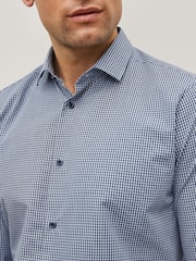 Blue/Black Gingham Regular Fit Trimmed Shirts 2 Pack - Image 12 of 13