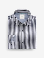 Blue/Black Gingham Regular Fit Trimmed Shirts 2 Pack - Image 2 of 13