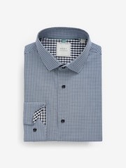 Blue/Black Gingham Regular Fit Trimmed Shirts 2 Pack - Image 5 of 13