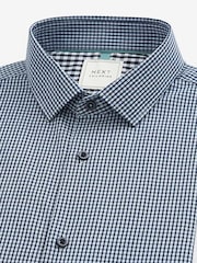 Blue/Black Gingham Regular Fit Trimmed Shirts 2 Pack - Image 6 of 13