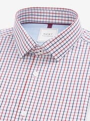 Blue/Red Tattersall Check Regular Fit Trimmed Shirts 2 Pack - Image 3 of 13
