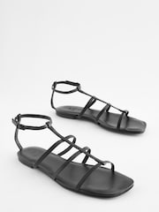 Черный - Кожаные гладиаторские сандалии Forever Comfort® - Изображение 4 из 7